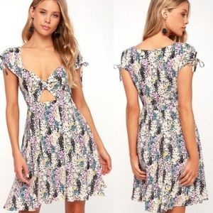 Free People Miss Right Floral Cut Out Mini Dress